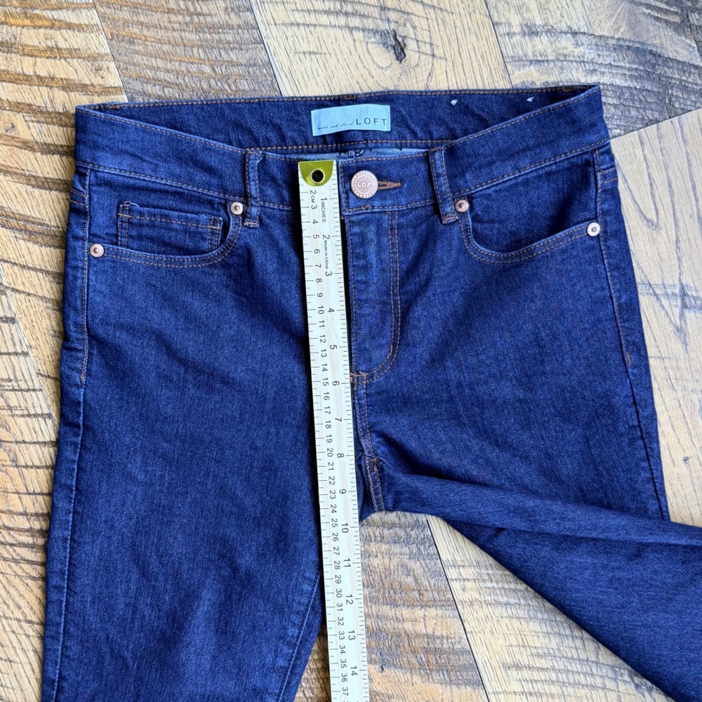 Loft Skinny Jeans Womens 26/2 Made with Love Dark Indigo Blue Denim Slim Pants - Picture 7 of 7